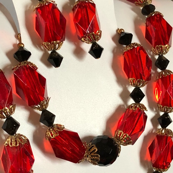 Jewelry Beautiful Red And Black Jewelry Set Poshmark